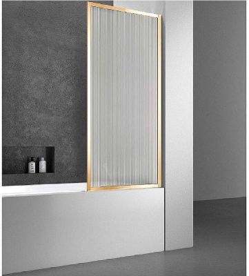 Шторка на ванну Vincea 70x140 VSB-41700FLG профиль Брашированное золото стекло рифленое