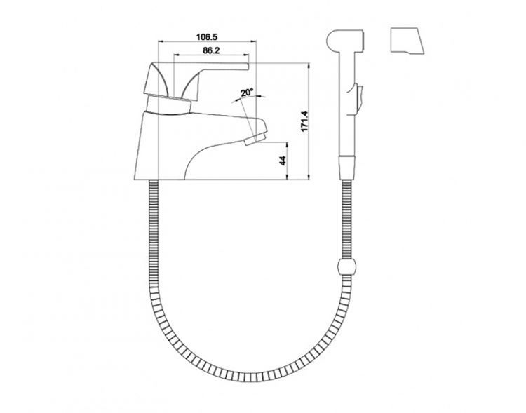 Смеситель для раковины с гигиеническим душем Timo Nordic 0151G chrome