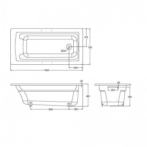 Чугунная ванна Jacob Delafon Archer 150х75, E6D906-0, белый
