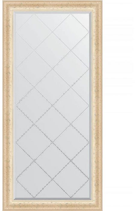 Зеркало Evoform Exclusive-G 157х75 BY 4269 с гравировкой в багетной раме - Старый гипс 82