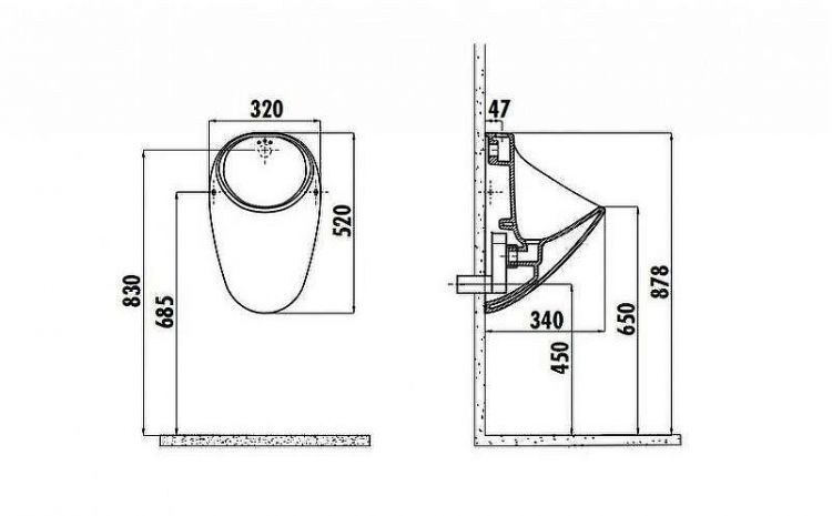 Писсуар Creavit TP635-11CB00E-0000 подвесной Белый Писсуар Creavit TP635-11CB00E-0000 подвесной Белый