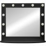 Зеркало Континент 800х700 ЗГП43 гримерное с подсветкой Черное с механическим выключателем