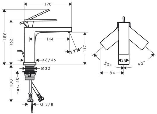 Hansgrohe Tecturis E Смеситель для раковины 110, однорычажный, со сливным гарнитуром, цвет: матовый белый