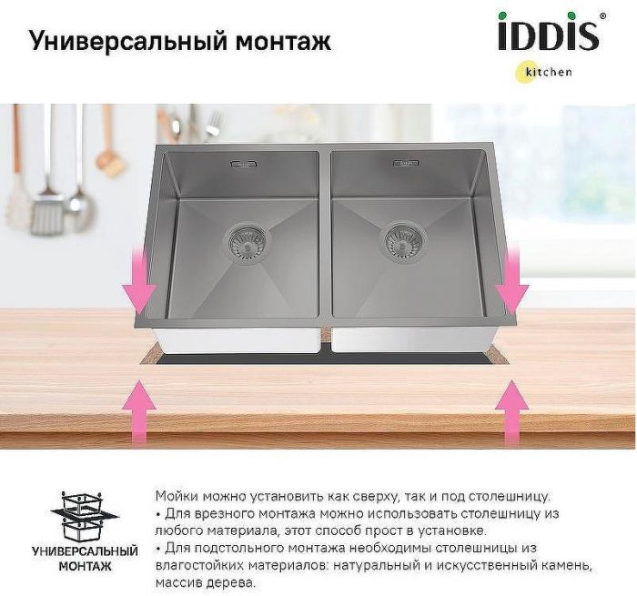 Кухонная мойка Iddis Edifice 75 EDI75G2i77 Графит