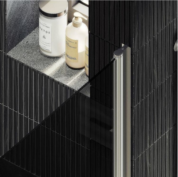 Душевая дверь Maybah Glass MGD-812-5 900x1980 на монопетле Хром матовый стекло графитовое