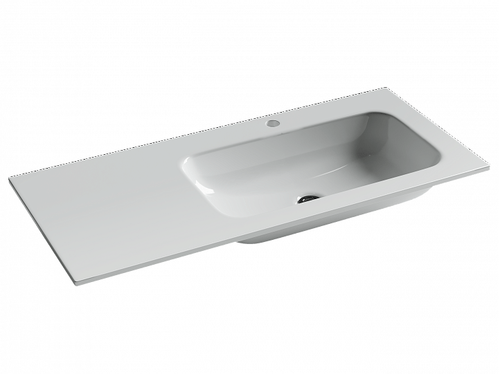 Раковина накладная CERAMICANOVA Grace прямоугольная, чаша справа, с отверстием под смеситель, цвет белый CN7015 Раковина накладная CERAMICANOVA Grace прямоугольная, чаша справа, с отверстием под смеситель, цвет белый CN7015