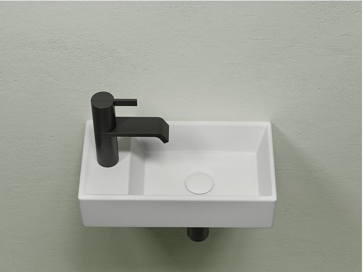 Умывальник CERAMICANOVA Element подвесной прямоугольный (чаша справа, отверстие под смеситель слева) цвет белый матовый CN6051RMW