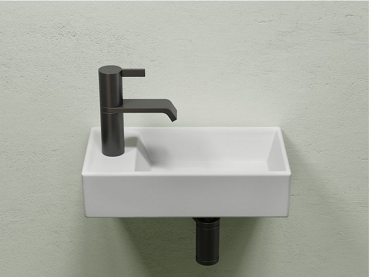 Умывальник CERAMICANOVA Element подвесной прямоугольный (чаша справа, отверстие под смеситель слева) цвет белый матовый CN6051RMW