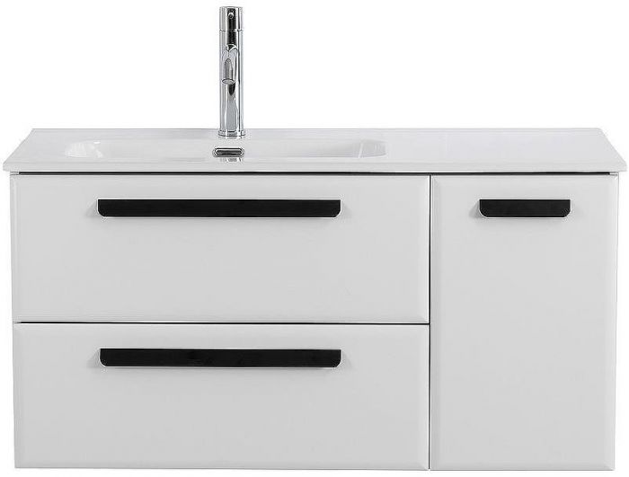 Тумба под раковину Cezares Eco-Cer-N 100 L ECO-CER-N-1000-2C-1A-SO-BL-L подвесная Bianco Lucido без ручек