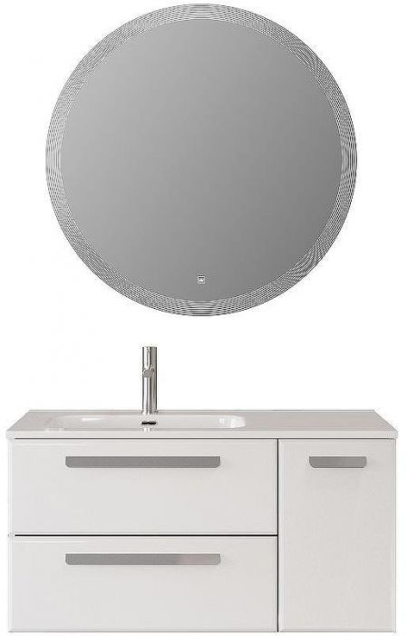 Тумба под раковину Cezares Eco-Cer-N 100 L ECO-CER-N-1000-2C-1A-SO-BL-L подвесная Bianco Lucido без ручек