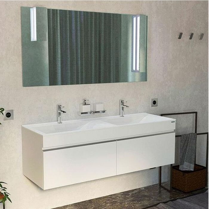 Тумба под раковину Velvex Pulsus 140 tp.PUL.PUL.140.2Y Белая глянцевая