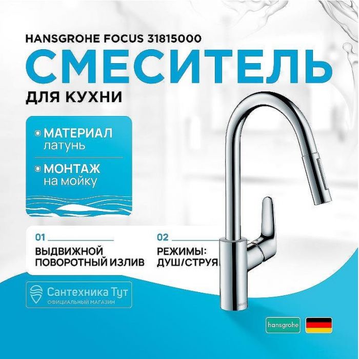 Смеситель для кухни Hansgrohe Focus 31815000 Хром