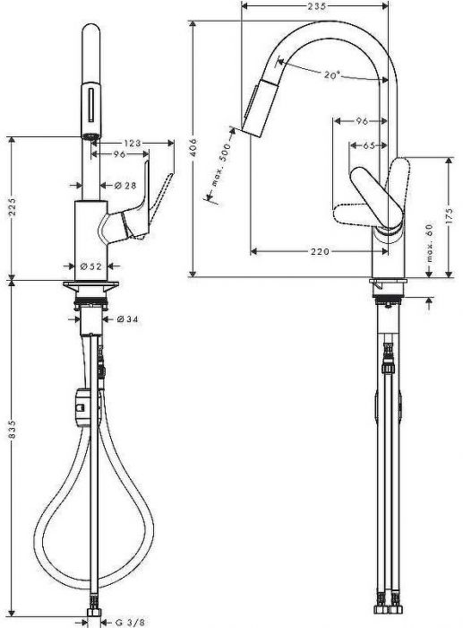 Смеситель для кухни Hansgrohe Focus 31815000 Хром