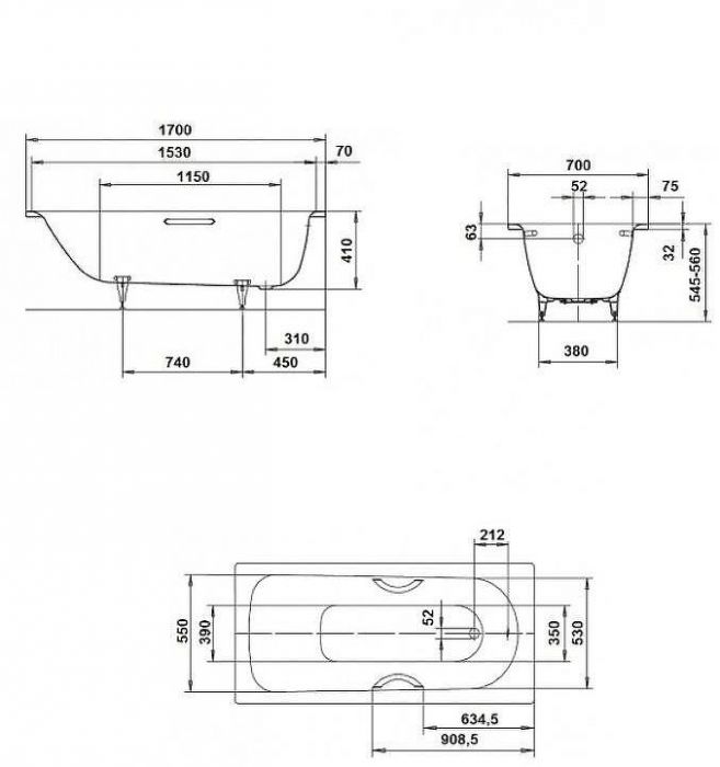 Стальная ванна Kaldewei Saniform Plus 363-1 170x70 111800013001 с покрытием Easy-clean