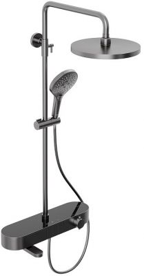 Душевая система Abelsberg Intensa SNS52655GM с термостатом цвет Космическая сталь