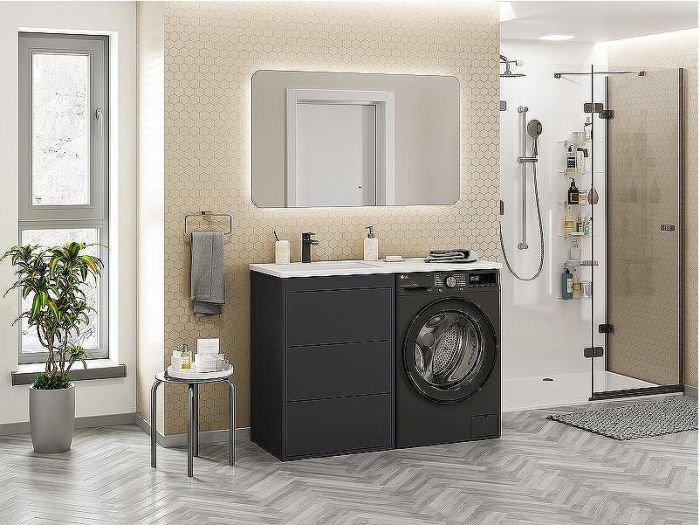 Тумба под раковину Brevita Grafit 120 GRA-01060-013Я Графит матовый
