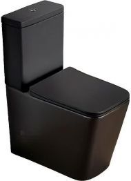 Унитаз компакт SantiLine SL-5017MB Черный матовый с бачком и сиденьем Микролифт