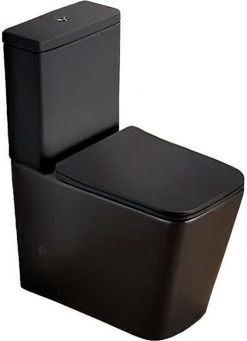 Унитаз компакт SantiLine SL-5017MB Черный матовый с бачком и сиденьем Микролифт