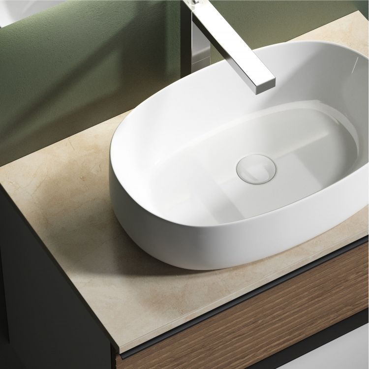 Столешница для ванной комнаты SANCOS 800х460 с отверстием под смеситель, цвет kreman, артикул TT80A2X, TT80A2X Столешница для ванной комнаты SANCOS 800х460 с отверстием под смеситель, цвет kreman, артикул TT80A2X, TT80A2X