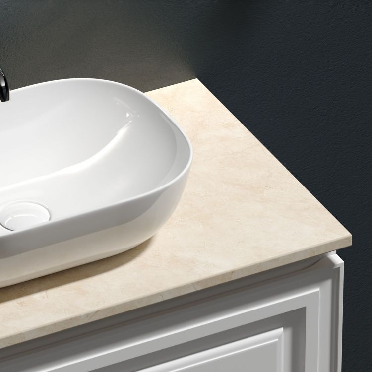 Столешница для ванной комнаты SANCOS 800х460 с отверстием под смеситель, цвет kreman, артикул TT80A2X, TT80A2X Столешница для ванной комнаты SANCOS 800х460 с отверстием под смеситель, цвет kreman, артикул TT80A2X, TT80A2X