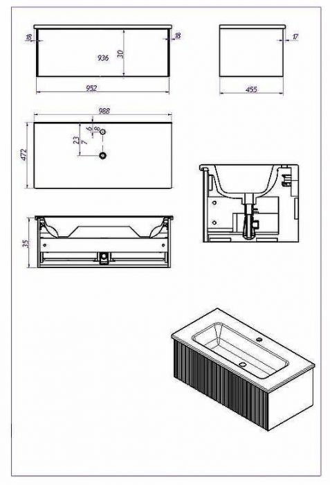Тумба под раковину La Fenice Terra 100 FNC-01-TER-B-100 подвесная Белая матовая