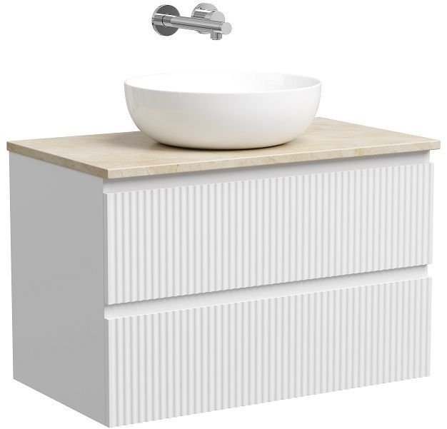 Тумба подвесная SANCOS Snob R, Bianco 790х445х500, под столешницу без отверстия под смеситель, цвет Kreman, SNR80W