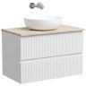Тумба подвесная SANCOS Snob R, Bianco 790х445х500, под столешницу без отверстия под смеситель, цвет Kreman, SNR80W