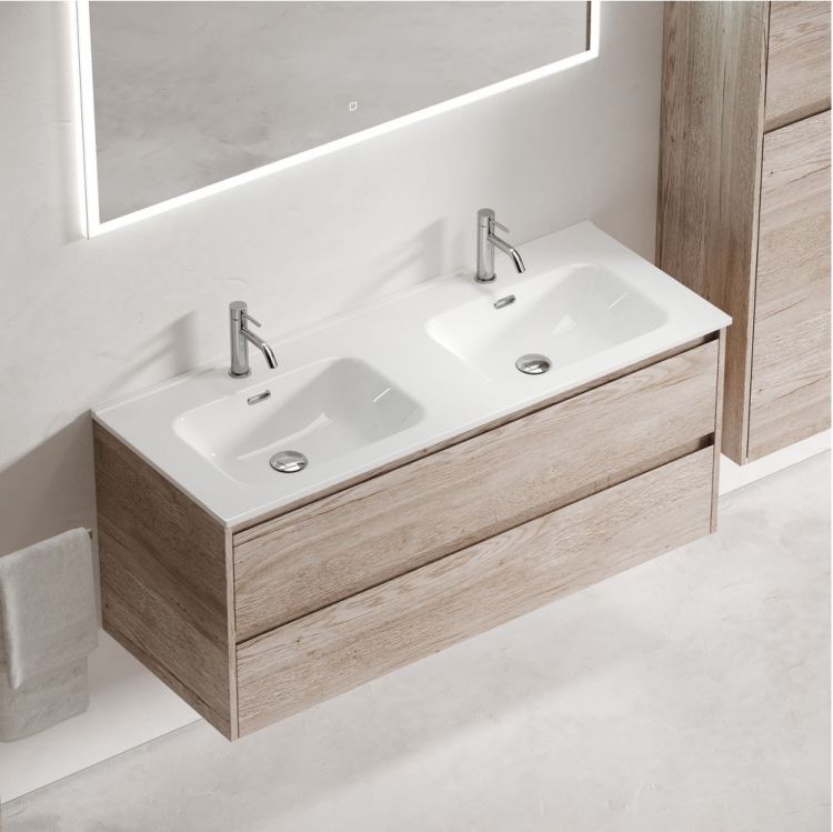 Тумба подвесная SANCOS под раковину Libra, дуб галифакс натуральный 1190х450х500 мм, LB120-2EG