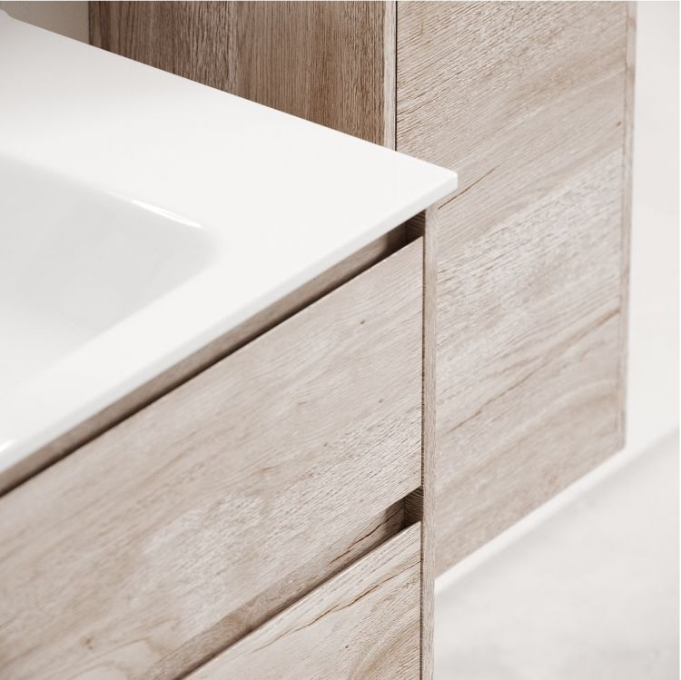 Тумба подвесная SANCOS под раковину Libra, дуб галифакс натуральный 1190х450х500 мм, LB120-2EG