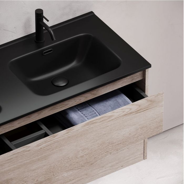 Тумба подвесная SANCOS под раковину Libra, дуб галифакс натуральный 1190х450х500 мм, LB120-2EG