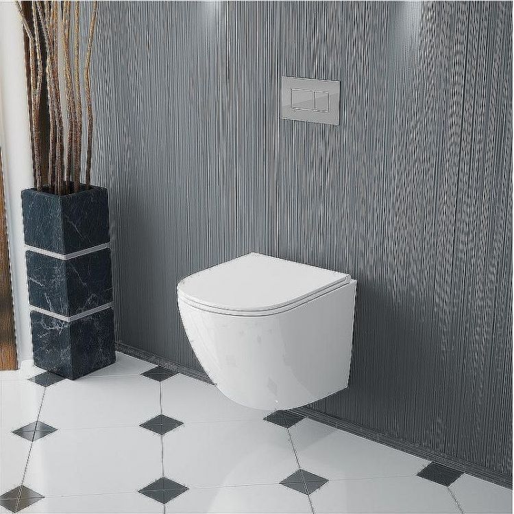 Комплект унитаза Owl 1975 Vind Cirkel-H TOWLT190302 с инсталляцией Cersanit Black 35 S-IN-BLACK-Cg-w с сиденьем Микролифт и клавишей смыва Хром