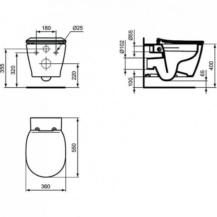 Унитаз Ideal Standard Connect E822301 подвесной с сиденьем Микролифт