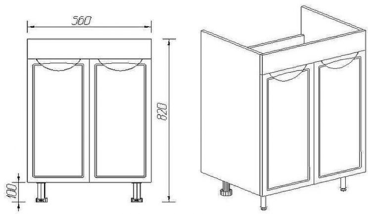 Тумба под раковину VIANT Лима 60 VLIM60CO-T2ST Белая Тумба под раковину VIANT Лима 60 VLIM60CO-T2ST Белая