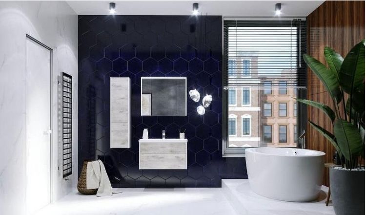 Шкаф пенал Roca Ronda 32 ZRU9303006 R подвесной Бетон Белый матовый