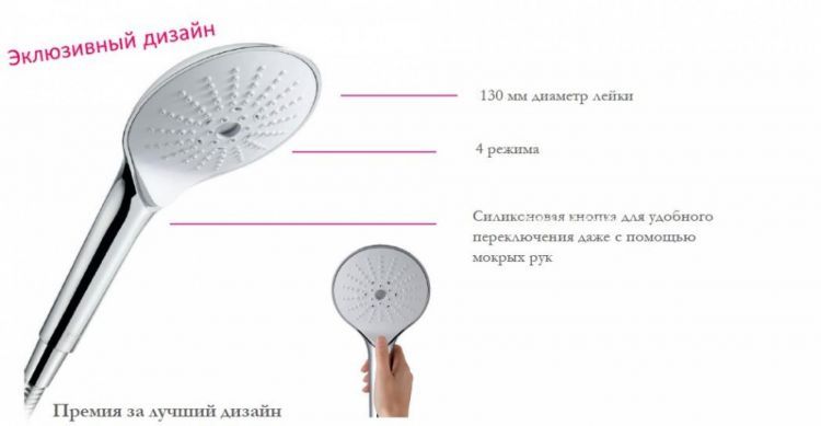 Ручной душ Jacob Delafon Noe Switch E22269-CP Ручной душ Jacob Delafon Noe Switch E22269-CP