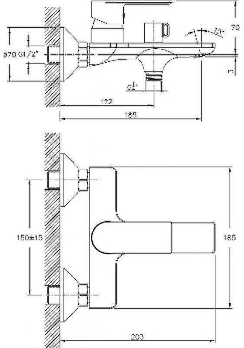 Смеситель для ванны Haiba HB60505-8 Белый Хром