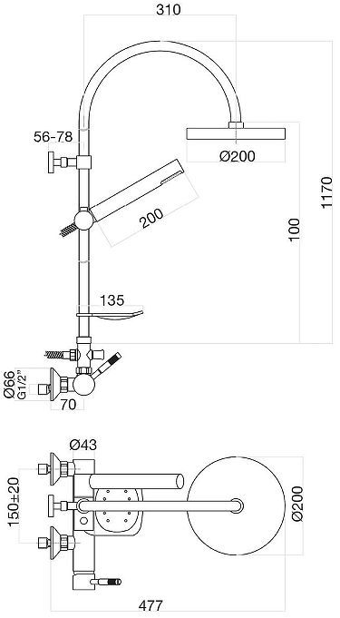 Душевая система Fiore Xenon 44CR5189 с термостатом цвет Хром