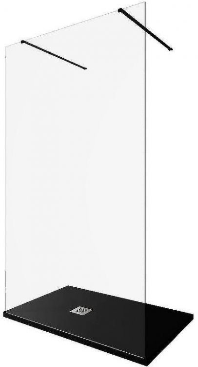 Душевая перегородка Allen Brau Infinity 2 120 3.21045.BBA профиль Черный браш стекло прозрачное