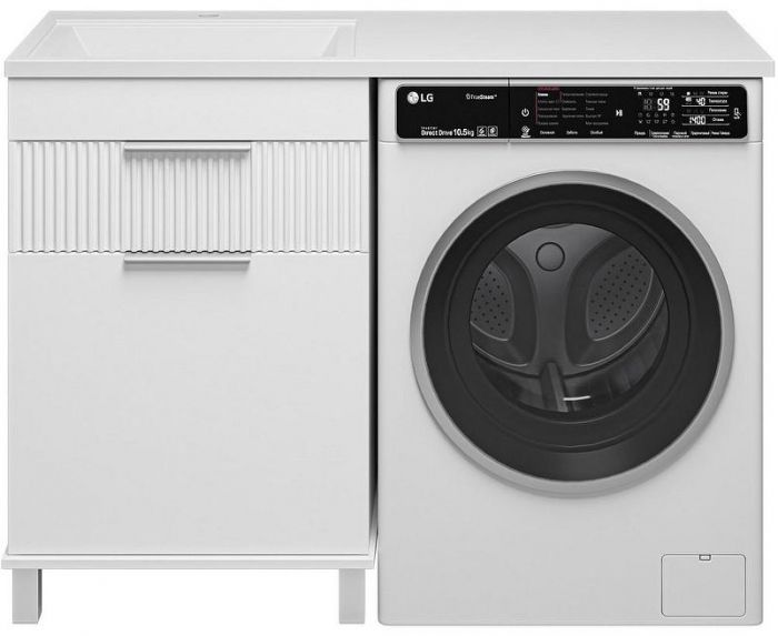 Тумба под раковину Brevita Enfida 120 ENF-07060-011Я с бельевой корзиной Белая матовая