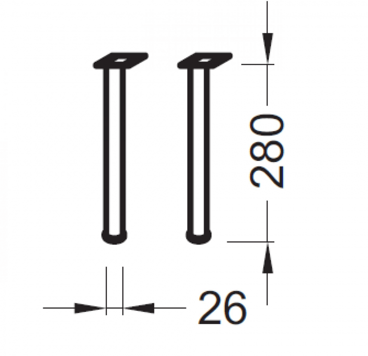 Ножки для мебели 28 см Jacob Delafon Ove EB923-CP, хром
