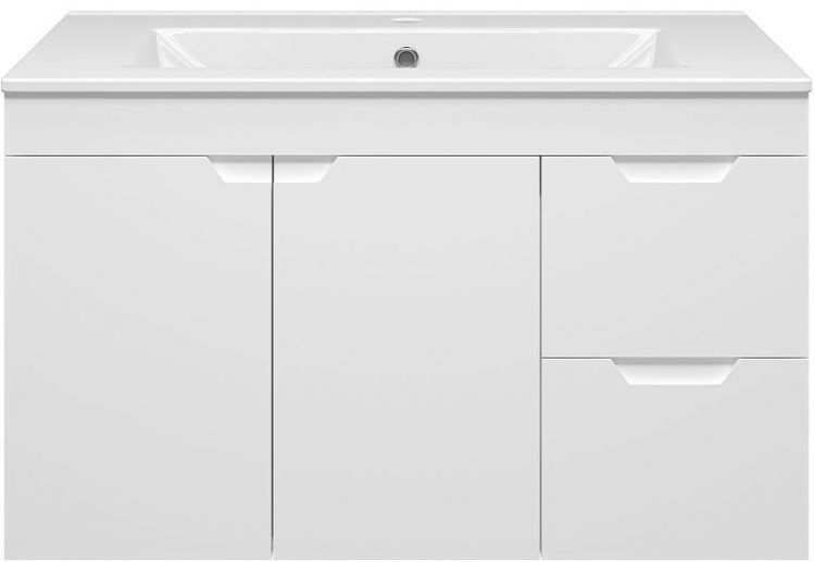 Тумба с раковиной Misty Оптима 90 УТ000023417 подвесная Белая матовая