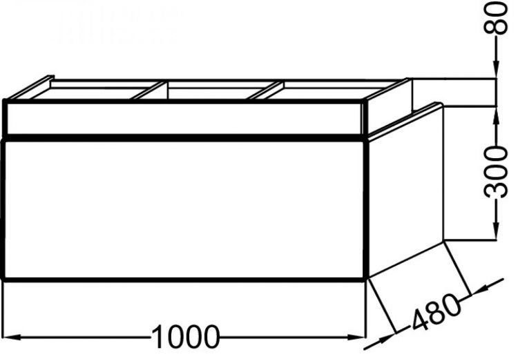Тумба для комплекта 100 см Jacob Delafon Terrace EB1187-274-274, черный глянцевый