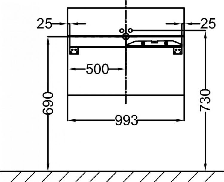 Тумба для комплекта 100 см Jacob Delafon Terrace EB1187-274-274, черный глянцевый