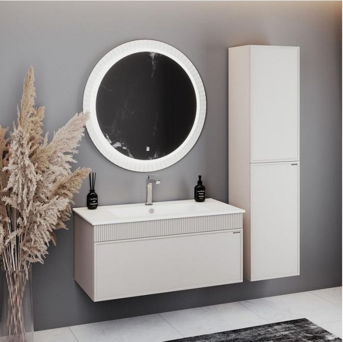 Шкаф пенал Comforty Мадрид 40 00-00017855 подвесной Серый шелк