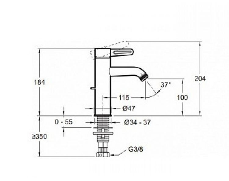 Смеситель для раковины Jacob Delafon Nouvelle Vague E78336-BLV