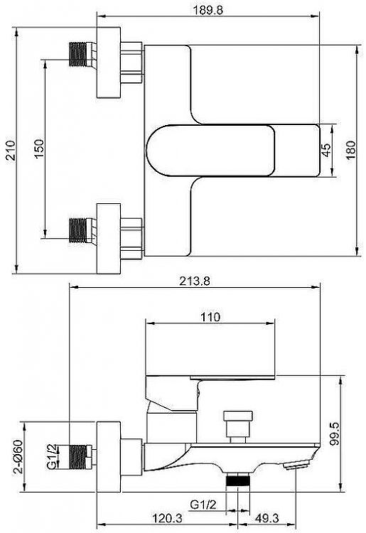 Смеситель для ванны beWash Purify BVMM0BT500 Хром Смеситель для ванны beWash Purify BVMM0BT500 Хром