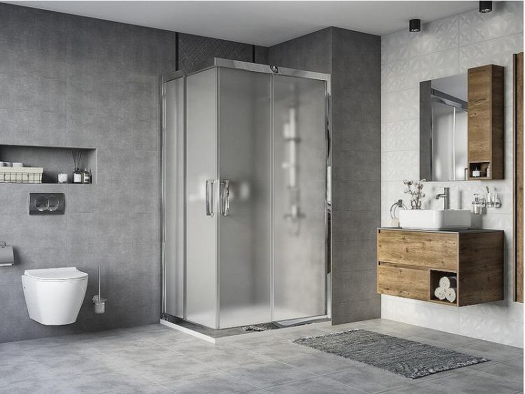 Душевой уголок STWORKI Карлстад 110x90 3GW138TTKK000 профиль Хром глянец стекло матовое