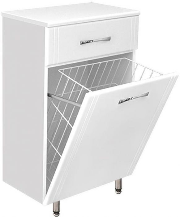 Комод Style Line Эко Стандарт ТН 60 с бельевой корзиной Белый глянец