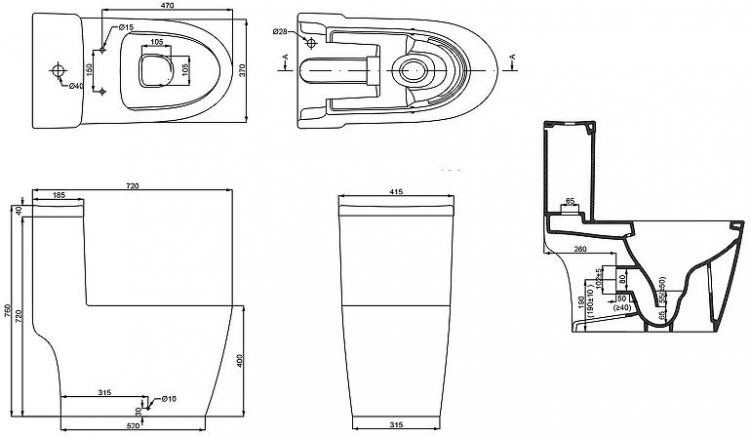 Унитаз моноблок Creo Ceramique One ON0101 цвет Белый с сиденьем Микролифт