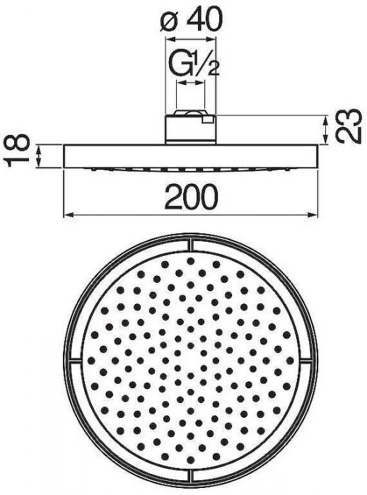 Верхний душ Nobili AD139/10CBM Черный матовый